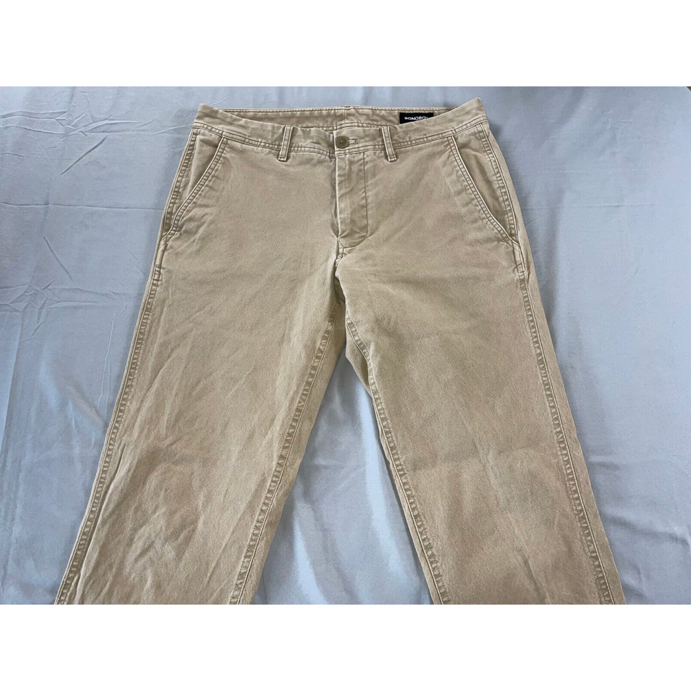 Bonobos Slim Fit Washed Cotton Canvas Chino Pants. Beige, 31X30.5. GUC!!